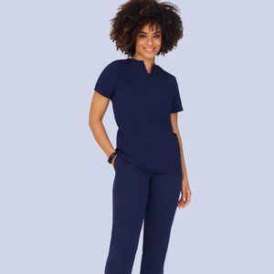MANDALA NWOT Women's Size Petite Small Navy Cargo Scrub Pants